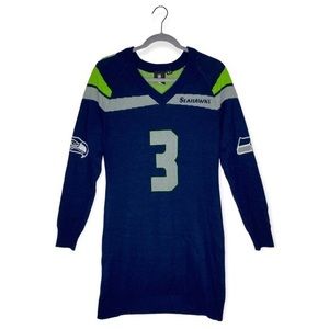 Seattle Seahawks NFL jersey sweater dress Russell Wilson long sleeve mini size M